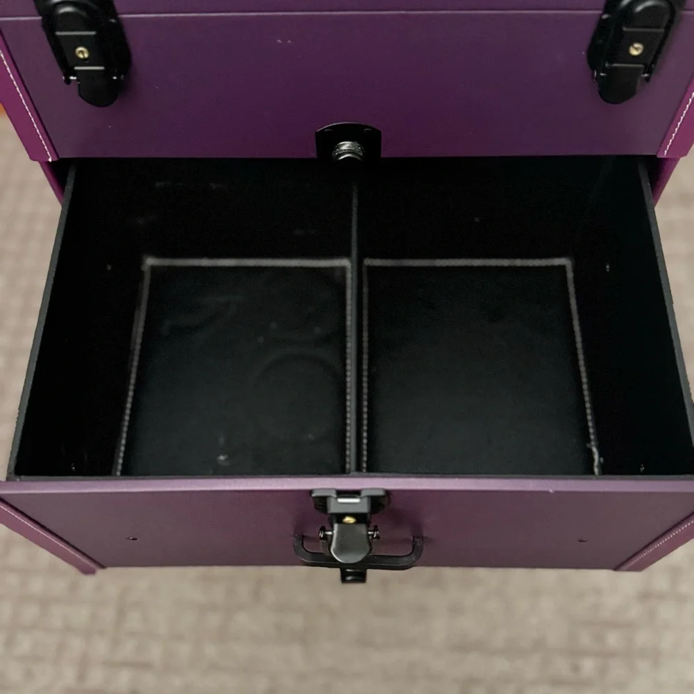 Elegant Purple Rolling Makeup Organizer